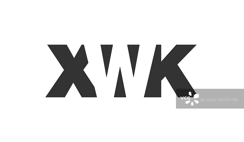 xwk标志设计，字母x w k，粗体字型图片素材