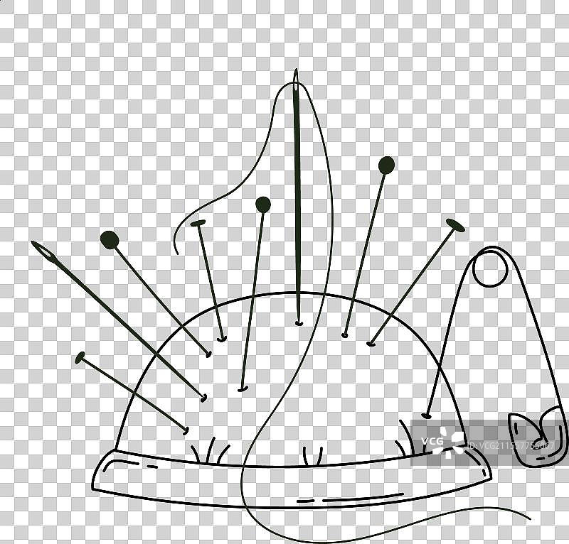 单色图像，柔软的针针和别针枕头图片素材