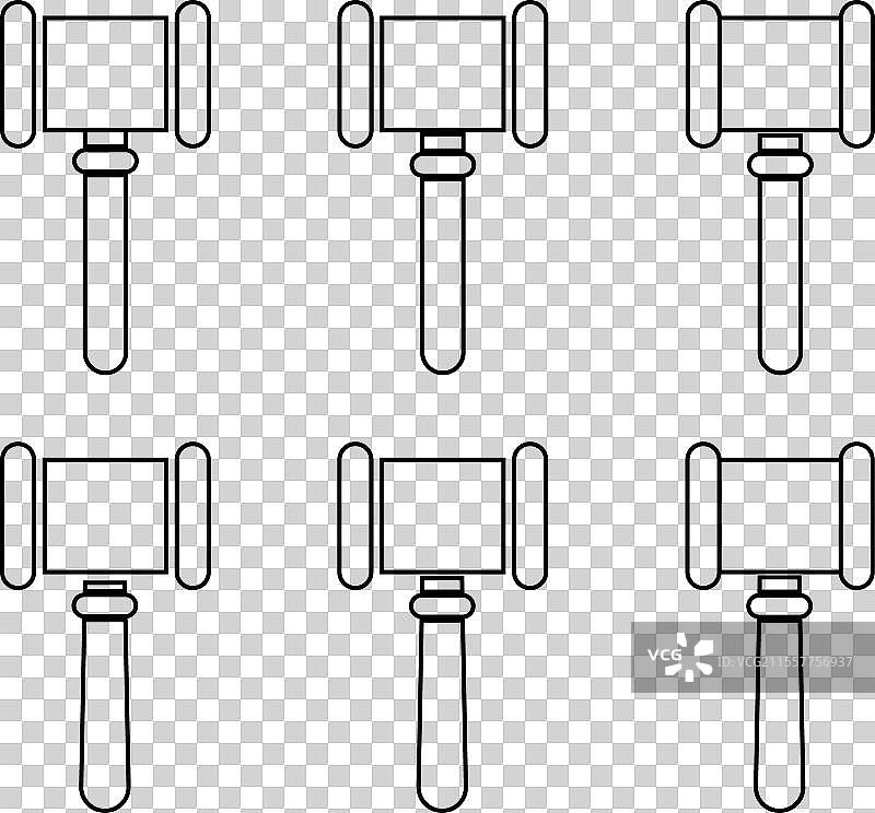 法官锤图标法律拍卖符号集合图片素材