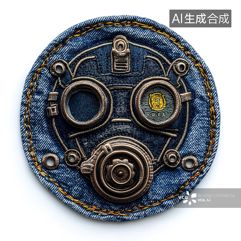 【AI数字艺术】牛仔材质潜水头盔图片素材