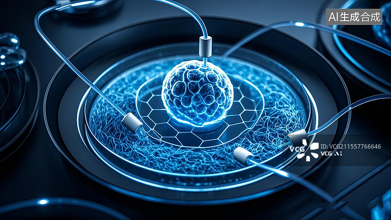 【AI数字艺术】干细胞外基质呈现纤维状结构图片素材