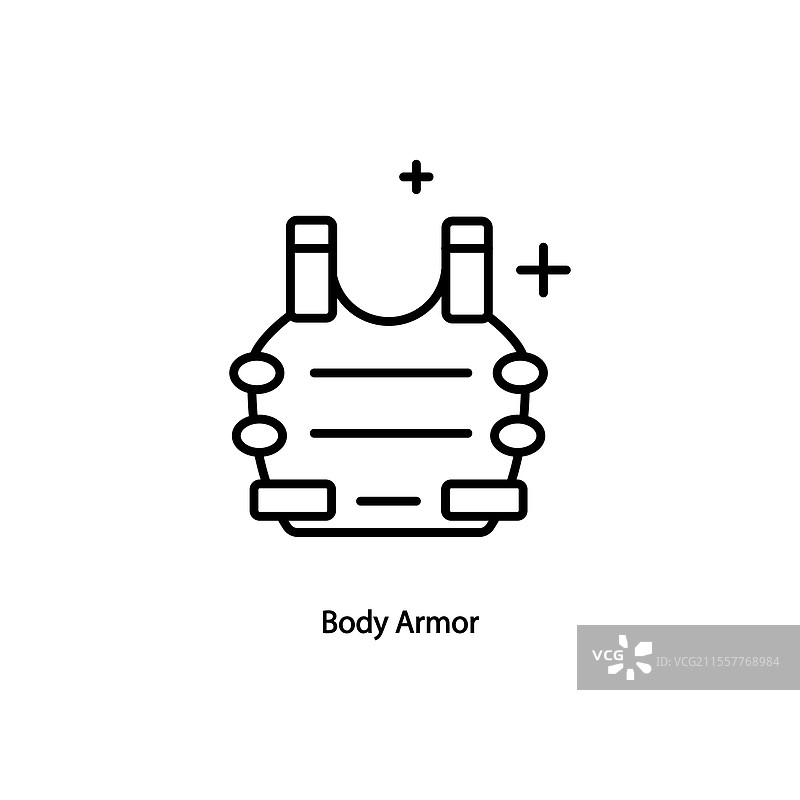 防弹衣图标轮廓风格图标设计图片素材
