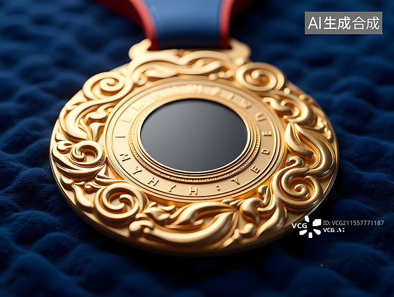 【AI数字艺术】运动员比赛的冠军金牌插画图片素材
