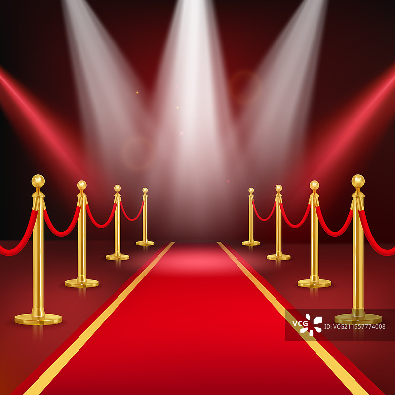 红地毯活动与聚光灯图片素材