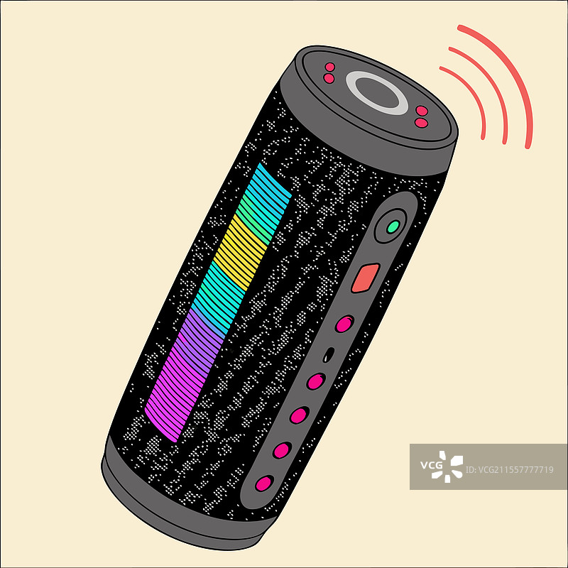 便携式蓝牙音箱带LED灯光图片素材