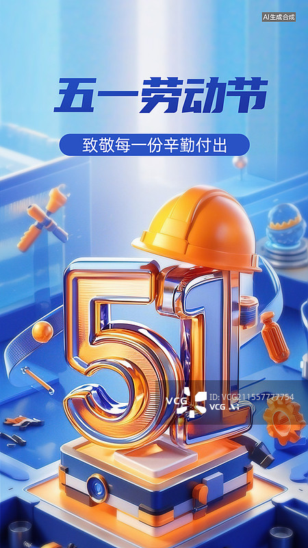 【AI数字艺术】51五一劳动节竖屏手机海报图片素材
