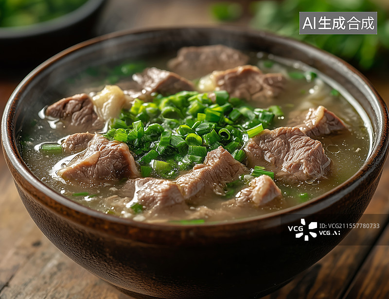 【AI数字艺术】牛肉汤特写食物图图片素材