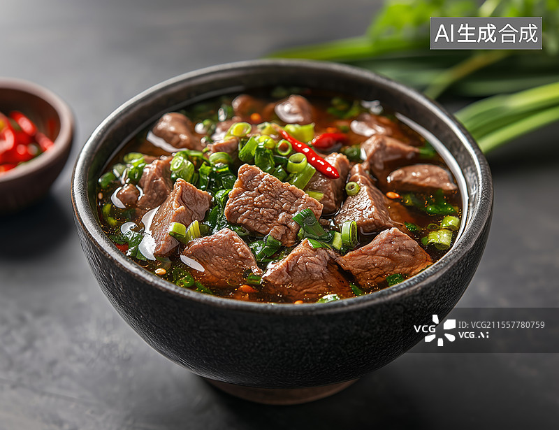 【AI数字艺术】牛肉汤特写食物图图片素材