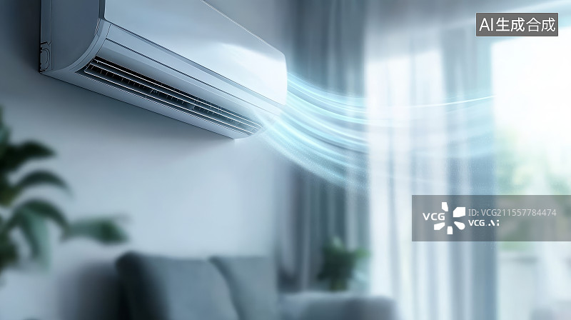 【AI数字艺术】室内空调制冷制热清凉吹风效果图片素材
