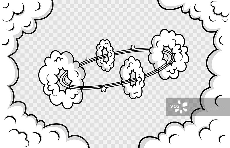 波普艺术风格的云彩漫画背景图片素材