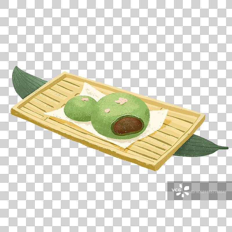 竹编盘青团节气传统食物设计元素图片素材