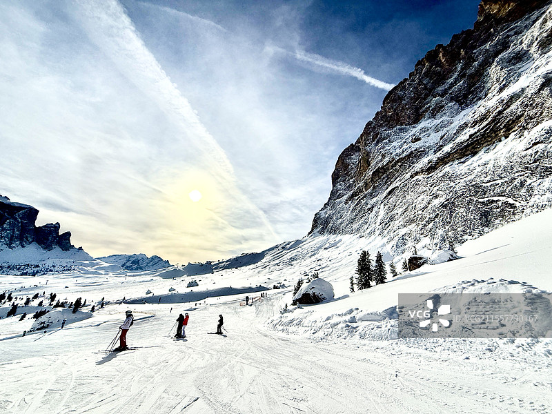意大利多洛米蒂滑雪区图片素材