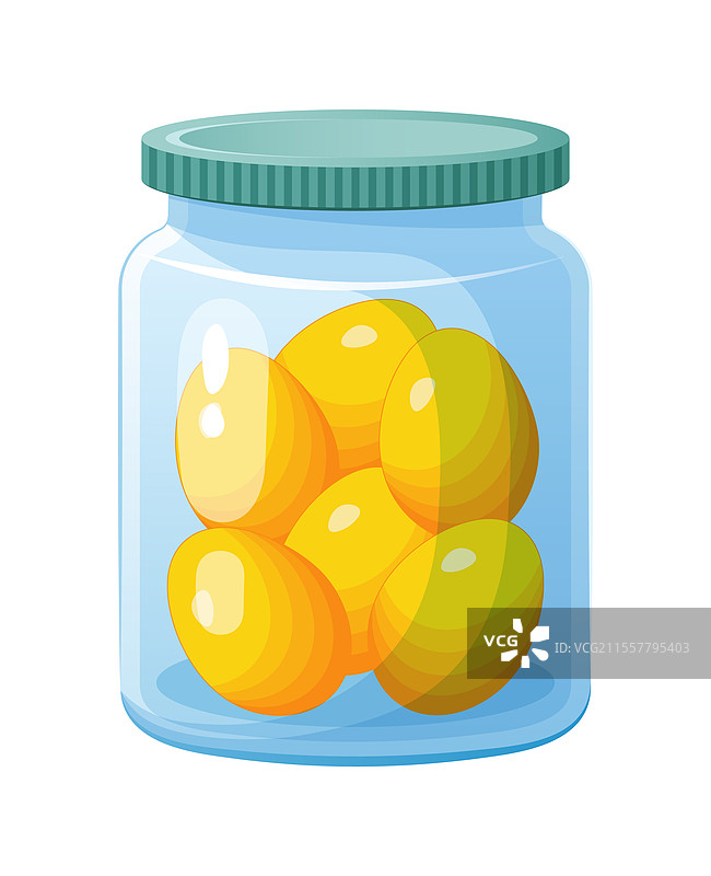 装有黄色金色复活节彩蛋的玻璃罐图片素材