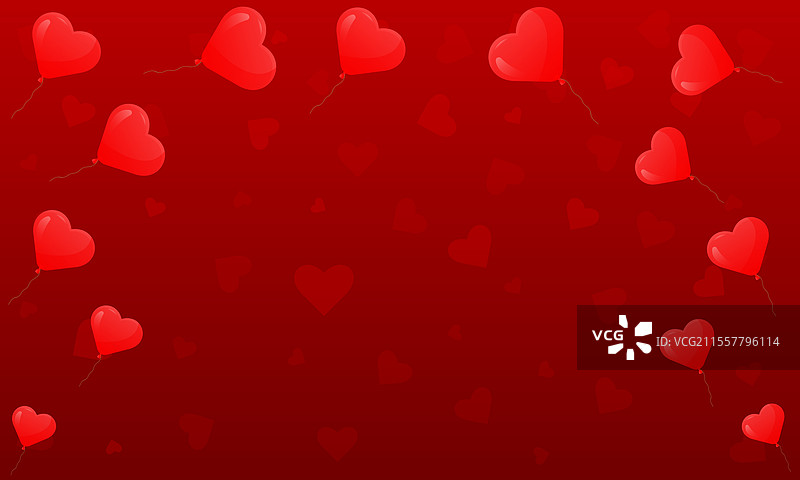 情人节背景，漂浮的心形图案和图片素材