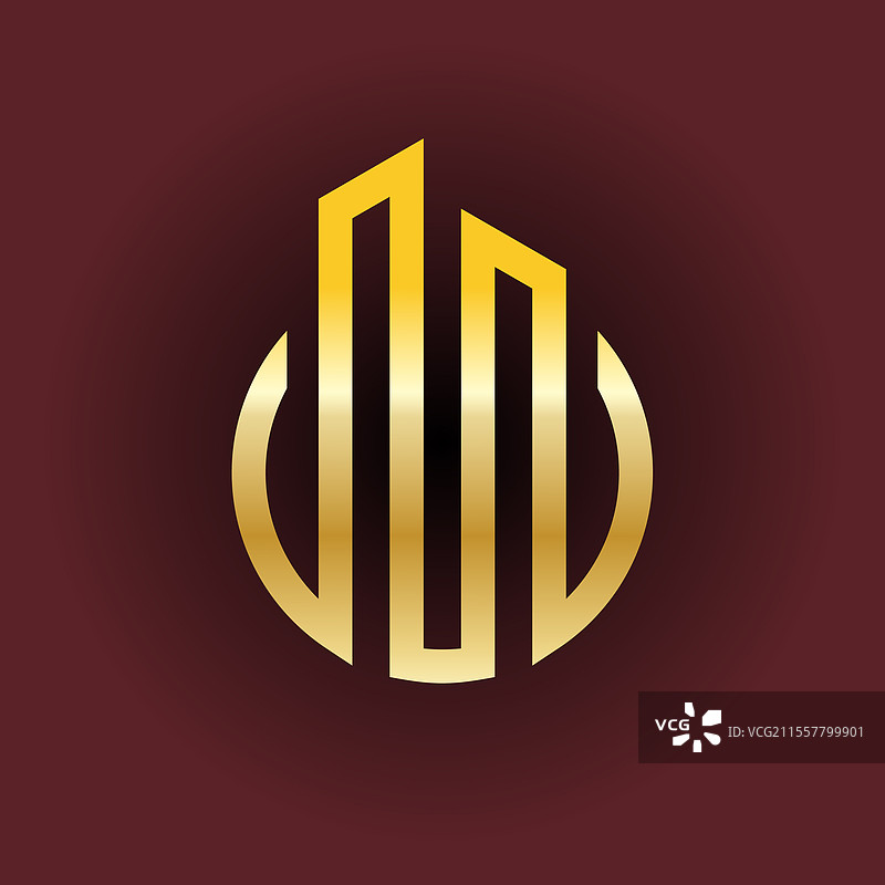 高层建筑房地产金色标志图片素材