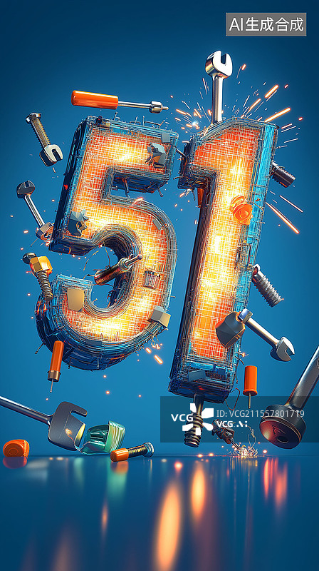 【AI数字艺术】51劳动节海报图片素材