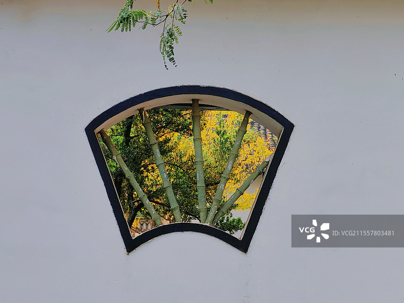 中式审美之扇窗图片素材