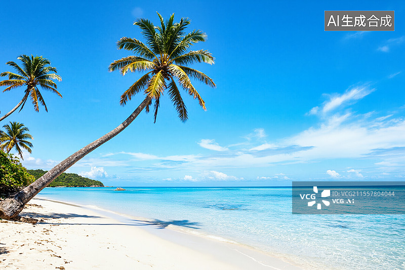 【AI数字艺术】热带海滩风光图片素材