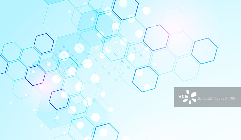 蓝色六边形的抽象科学背景图片素材