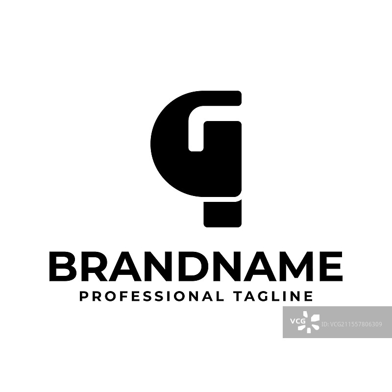 适合任何品牌的GI字母单色标志图片素材