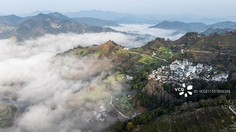 云纱轻裹石潭梦图片素材