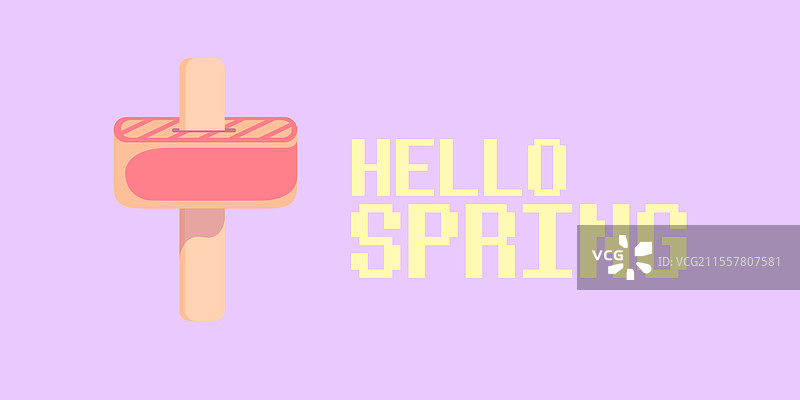 春天你好横幅，扁平风格图片素材