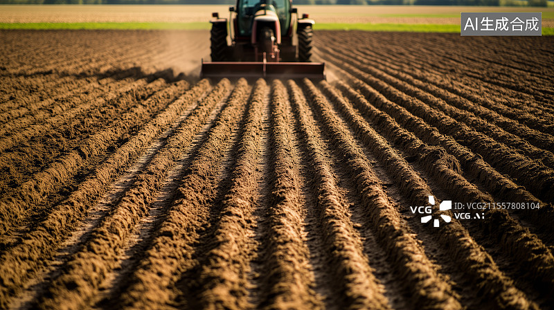 【AI数字艺术】春耕田园风光数字艺术插画背景图片素材