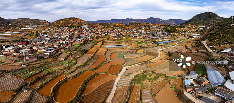 攀枝花仁和区迤沙拉茶马古道原始村落航拍图片素材