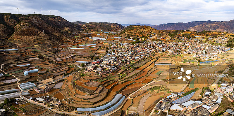 攀枝花仁和区迤沙拉茶马古道原始村落航拍图片素材