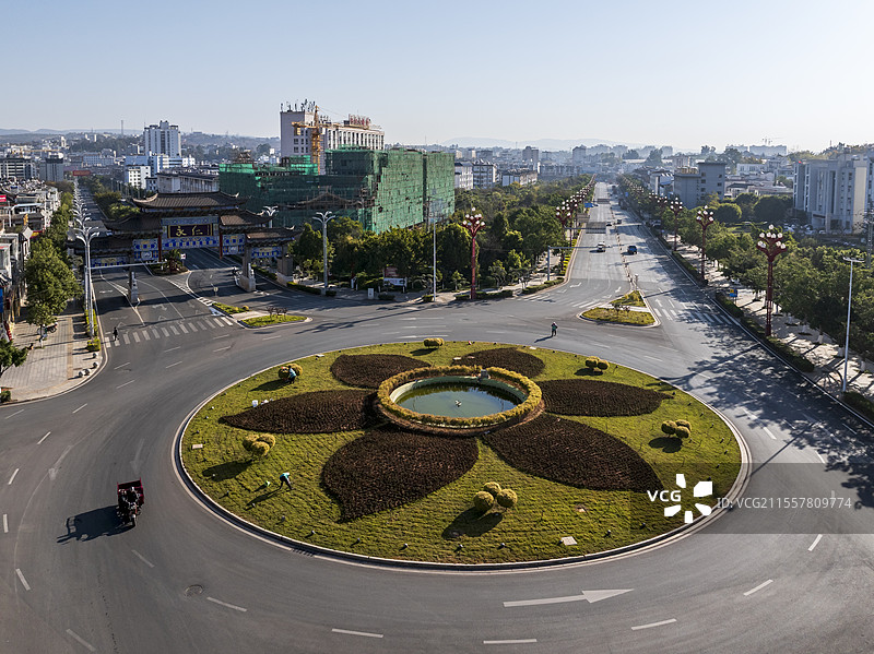 云南永仁县城航拍图片素材