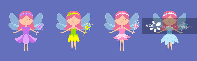 小公主仙女翅膀纸娃娃套装图片素材