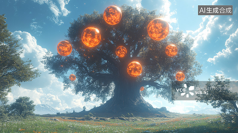 【AI数字艺术】神话故事后羿射日图片素材