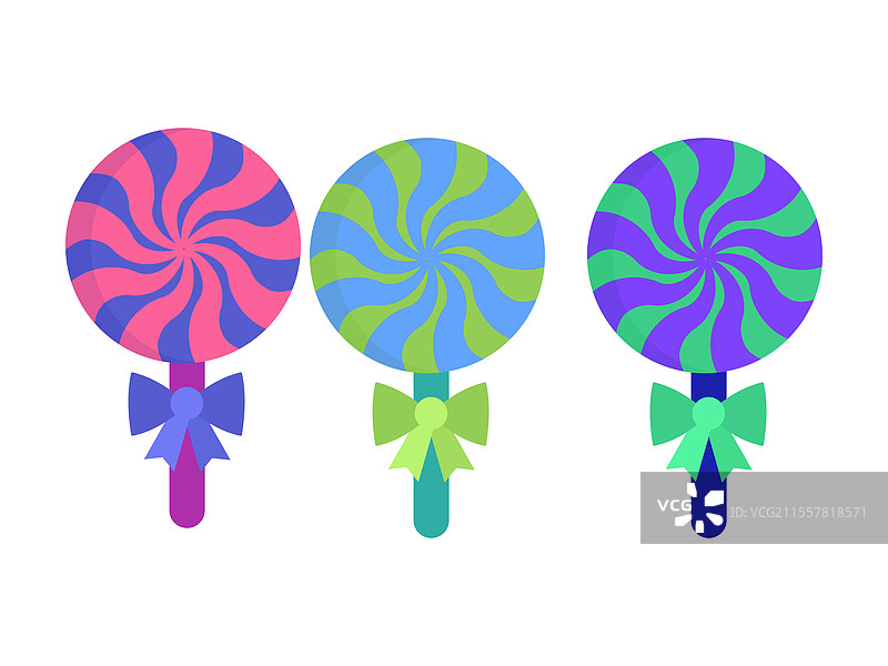 抽象的彩色甜糖果扁平图标设计图片素材