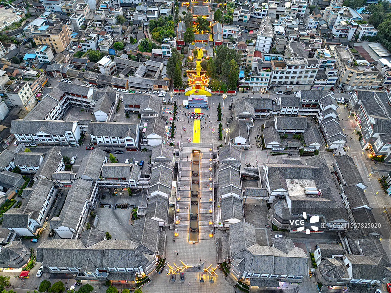 云南临沧市凤庆县文庙航拍图片素材