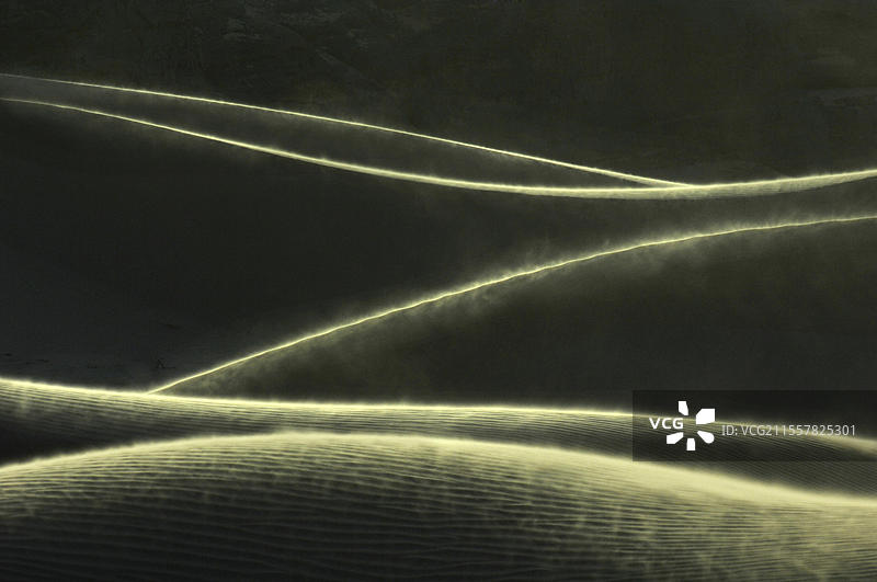 撒哈拉，典型沙丘形成，沸腾的沙丘景观图片素材