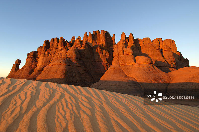 沙漠景观,阿尔及利亚Tin Akascheker,岩石 formations,阿尔及利亚,非洲图片素材