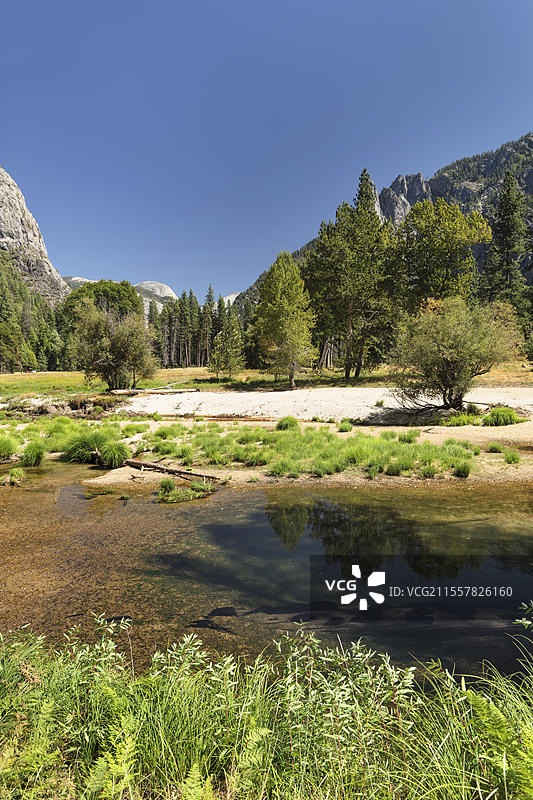 优胜美地国家公园优胜美地谷的梅塞德河，加利福尼亚州，美国，北美图片素材