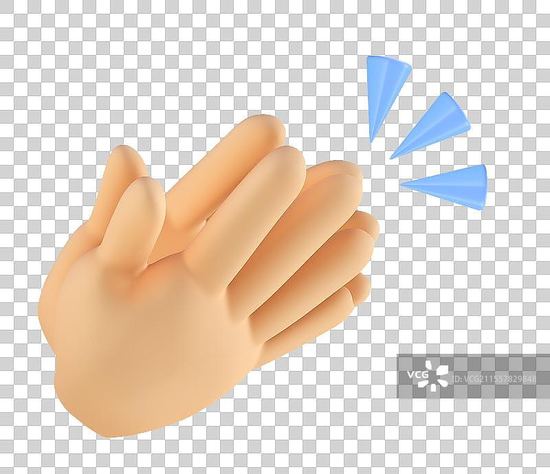 拍手鼓掌击掌手势语3D卡通插画元素图片素材