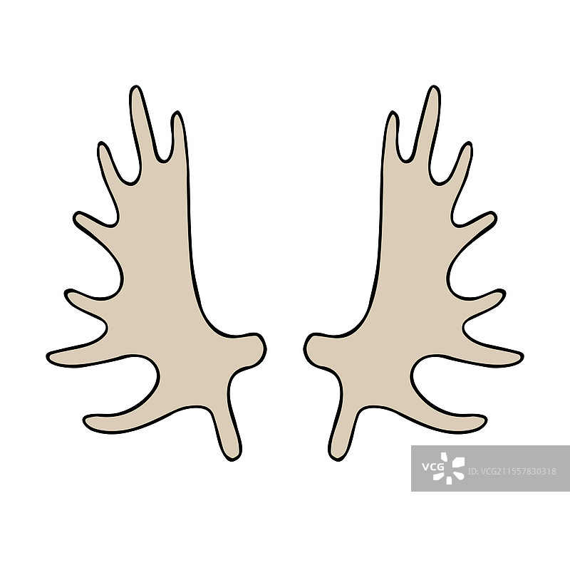 手绘草图涂鸦麋鹿角图片素材