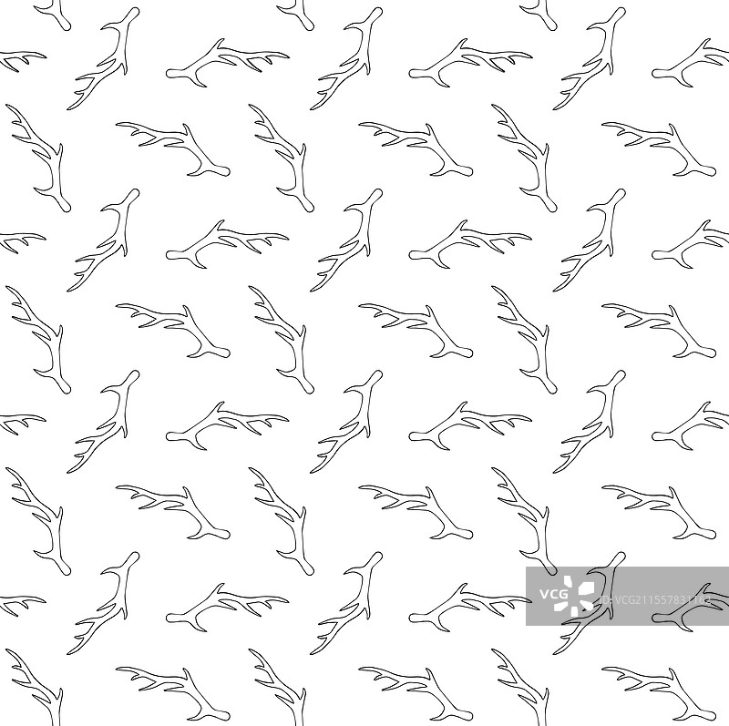 无缝的轮廓鹿角图案图片素材