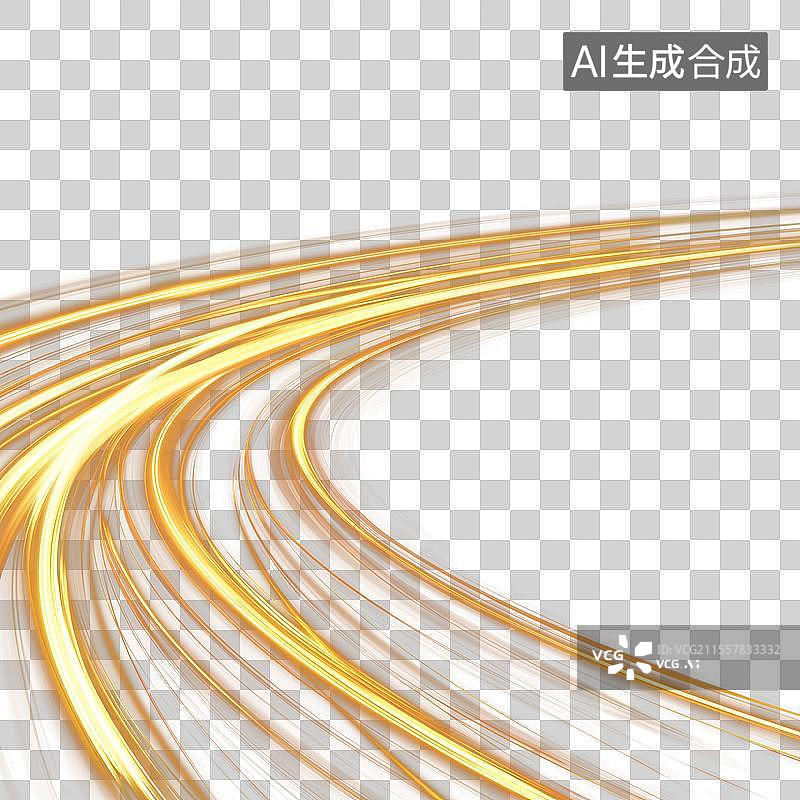 【AI数字艺术】金色光线图片素材