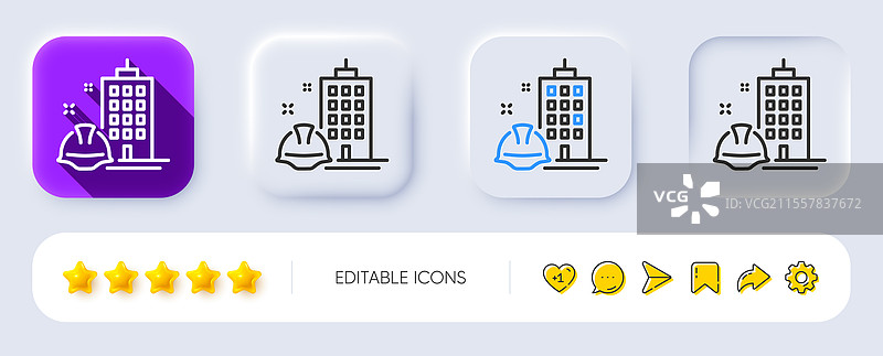 建筑施工线条图标 工程师或图片素材