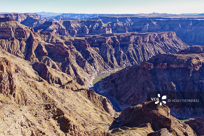 鱼河峡谷。鱼河峡谷是国有的艾斯艾斯-里赫特斯维尔德跨境公园的一部分。纳米比亚南部的卡拉斯地区。图片素材