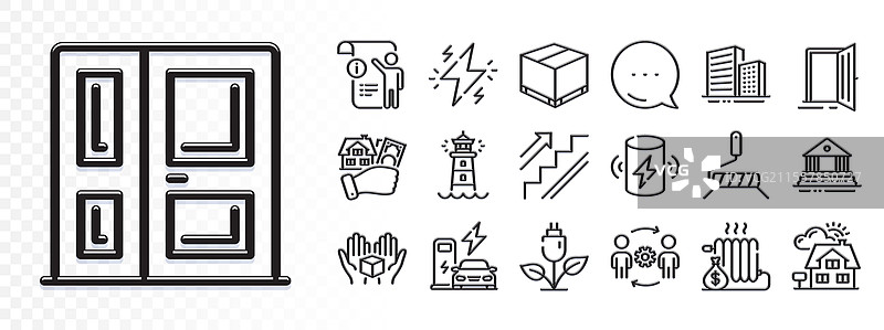 电源手册文档和网页入口线条图标图片素材