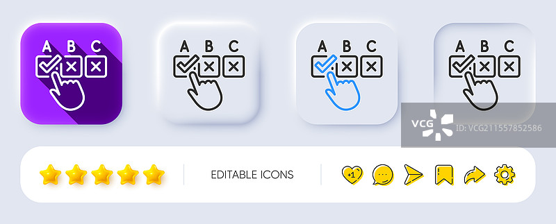 正确的复选框线条图标选择答案标志图片素材