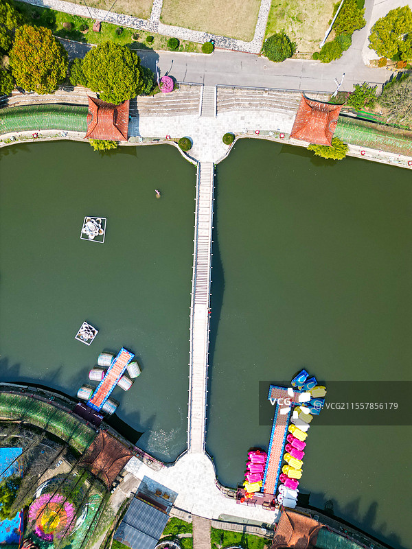 湖北鄂州莲花山风景旅游区航拍视角图片素材