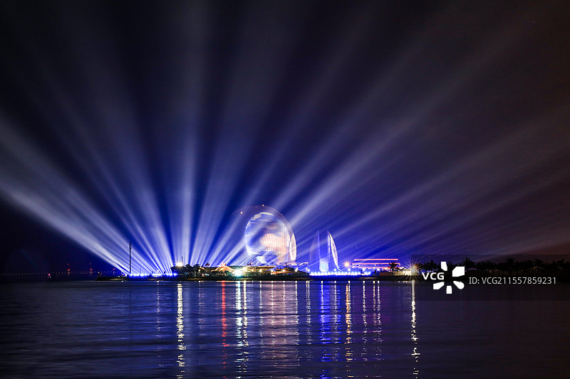 珠海日月贝灯光秀图片素材