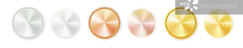 金银圆形奖牌徽标图片素材