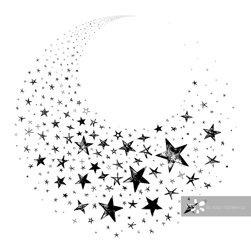 银河与黑色流星图片素材