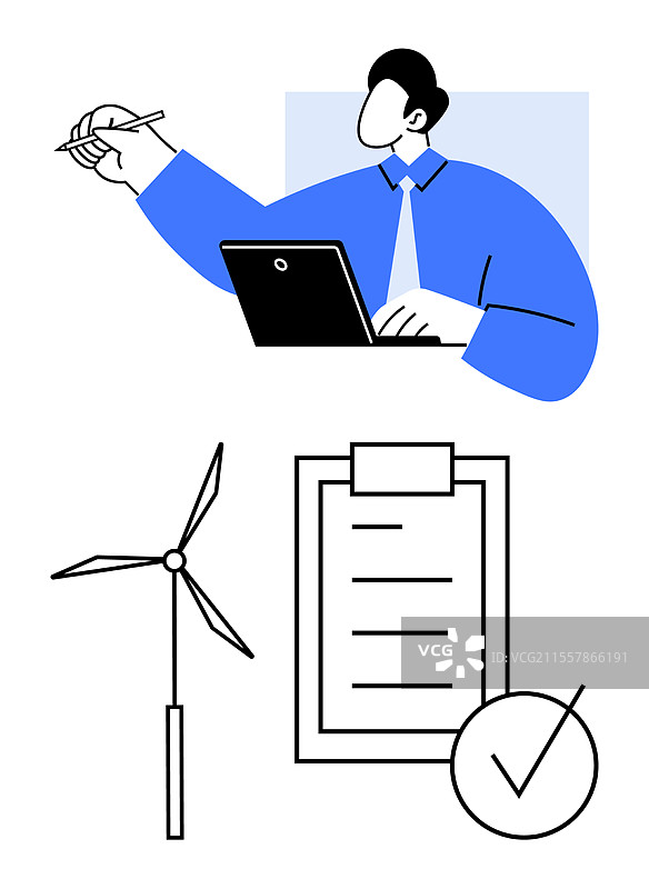 商务专业人士使用笔记本电脑规划任务图片素材